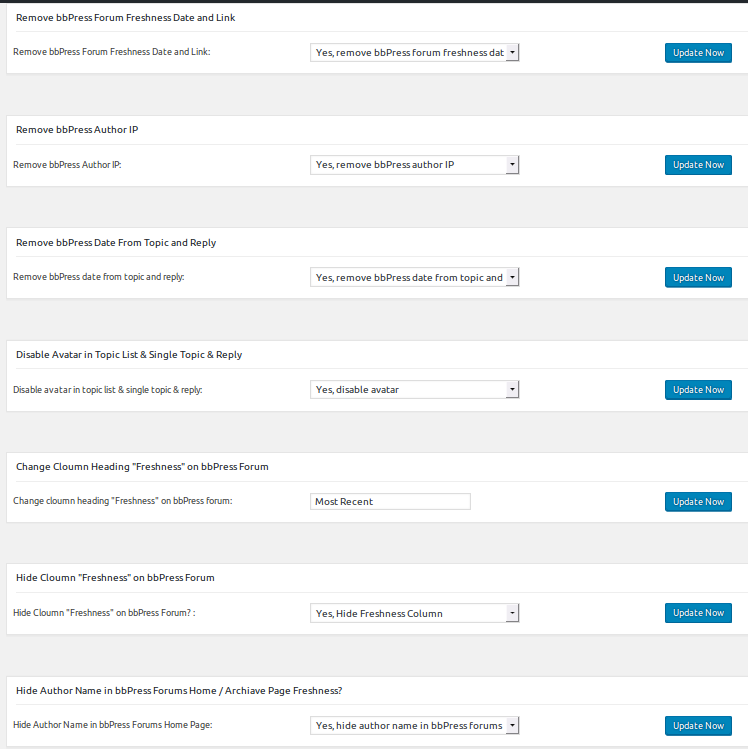 customize bbpress settings panel in version 1.8.2