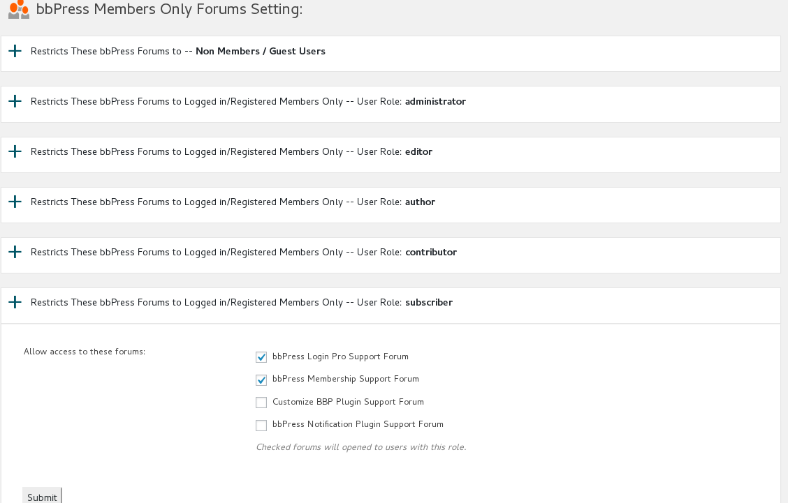 restrict bbpress forum