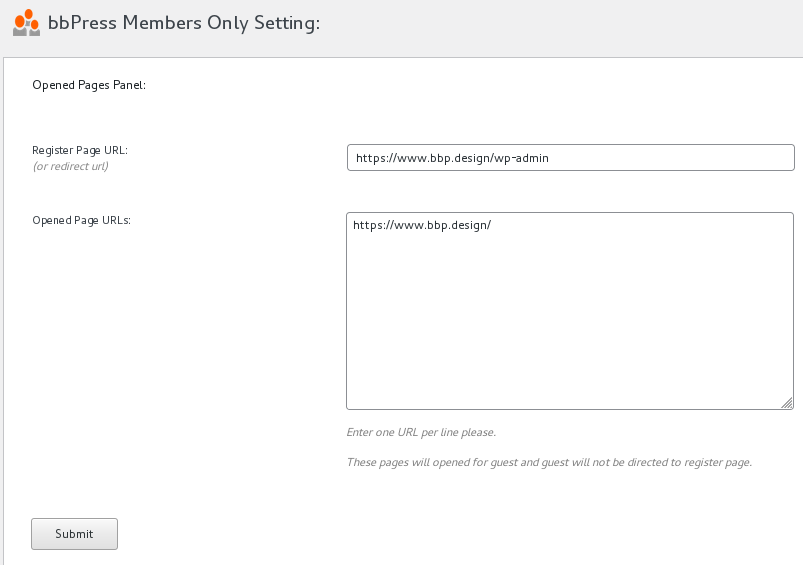 bbpress membership plugin opened pages panel