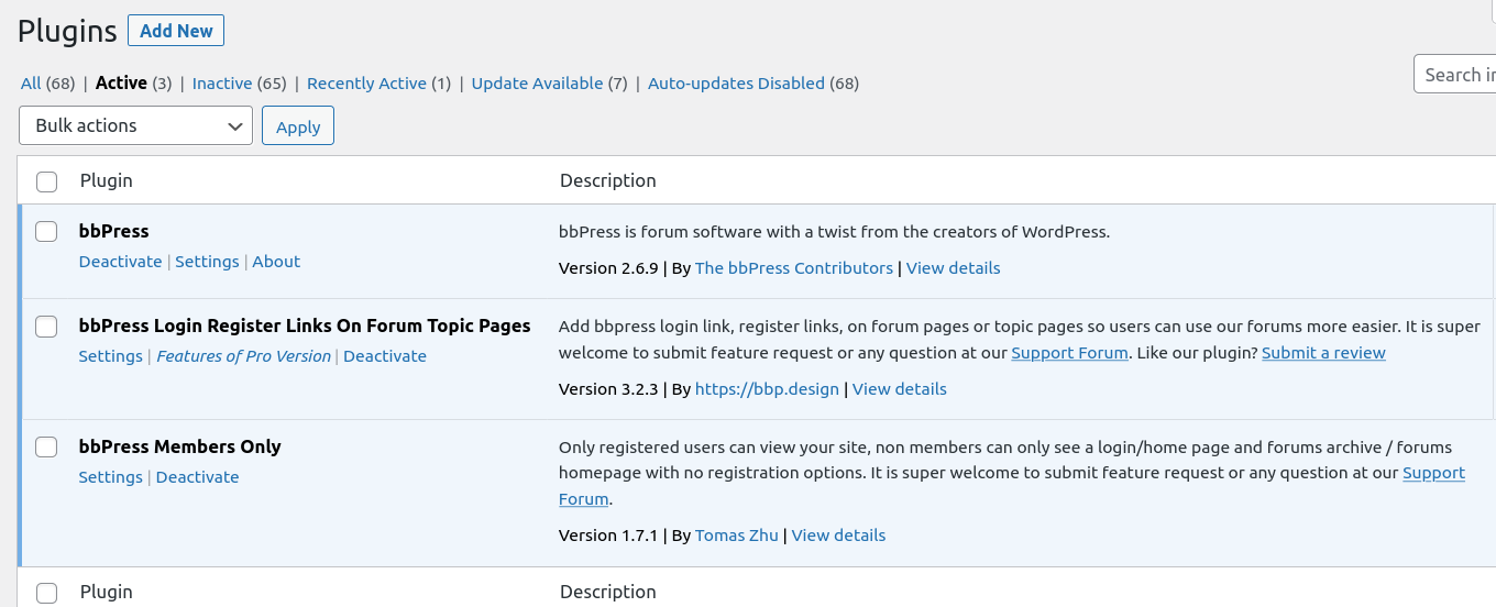 new support form link in plugin description