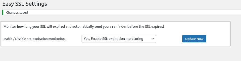 easy SSL expiration monitoring settings