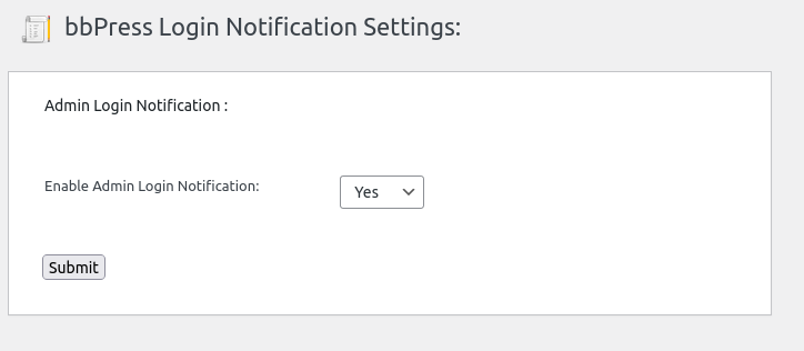 bbPress Login Notification Settings in free version 1.7.9